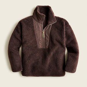 J Crew Teddy Sherpa Half-Zip Sweatshirt NWT